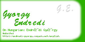 gyorgy endredi business card